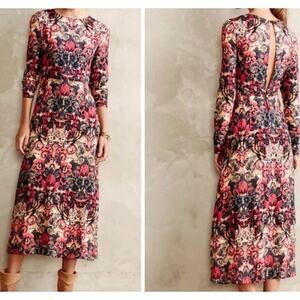 Sam & Lavi Anthropologie Selma Boho Floral Women's Midi Dress Size Medium